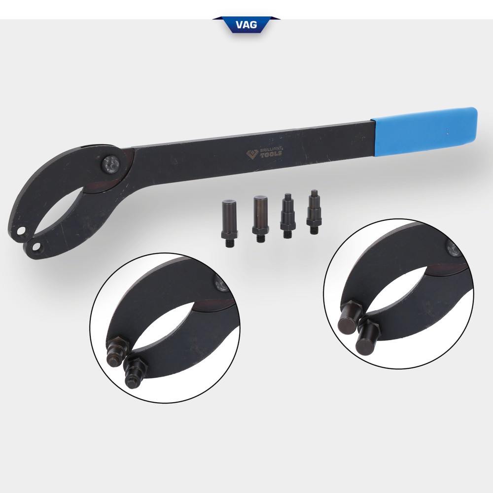 Produktabbildung Nr. 2: BRILLIANT TOOLS Kurbelwellen-Gegenhalte-Schlüssel für VAG