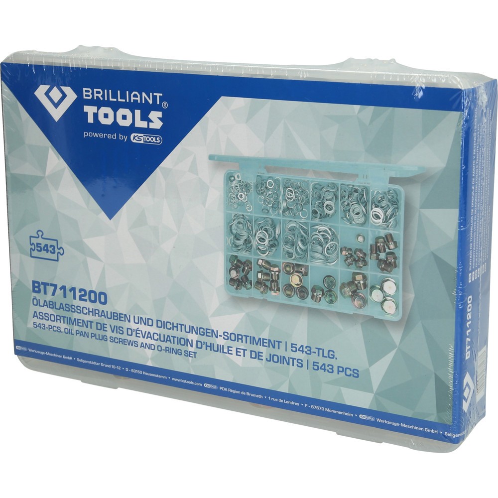 Produktabbildung Nr. 7: BRILLIANT TOOLS Ölablassschrauben und Dichtungen-Sortiment, 543-tlg
