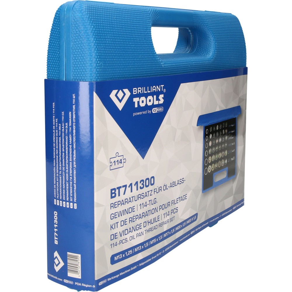 Produktabbildung Nr. 7: BRILLIANT TOOLS Reparatursatz für Öl-Ablassschrauben-Gewinde, 114-tlg