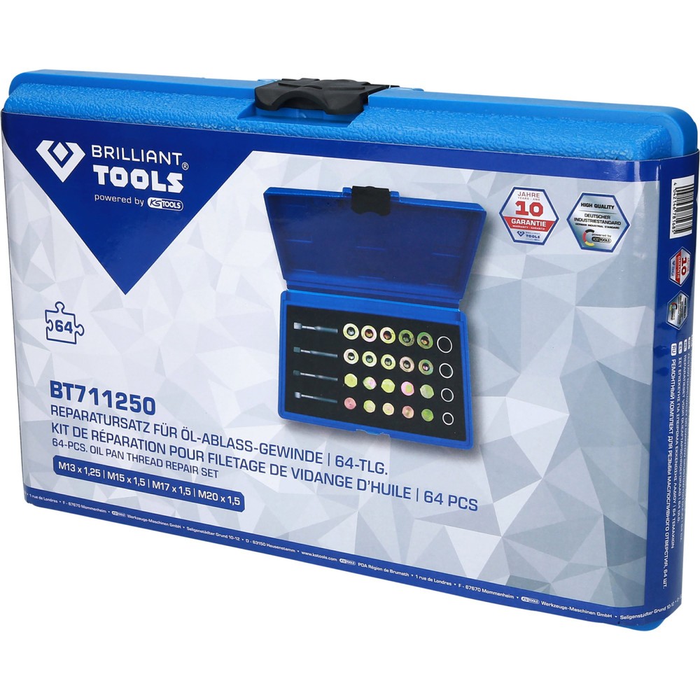 Produktabbildung Nr. 5: BRILLIANT TOOLS Reparatursatz für Öl-Ablassschrauben-Gewinde, 64-tlg