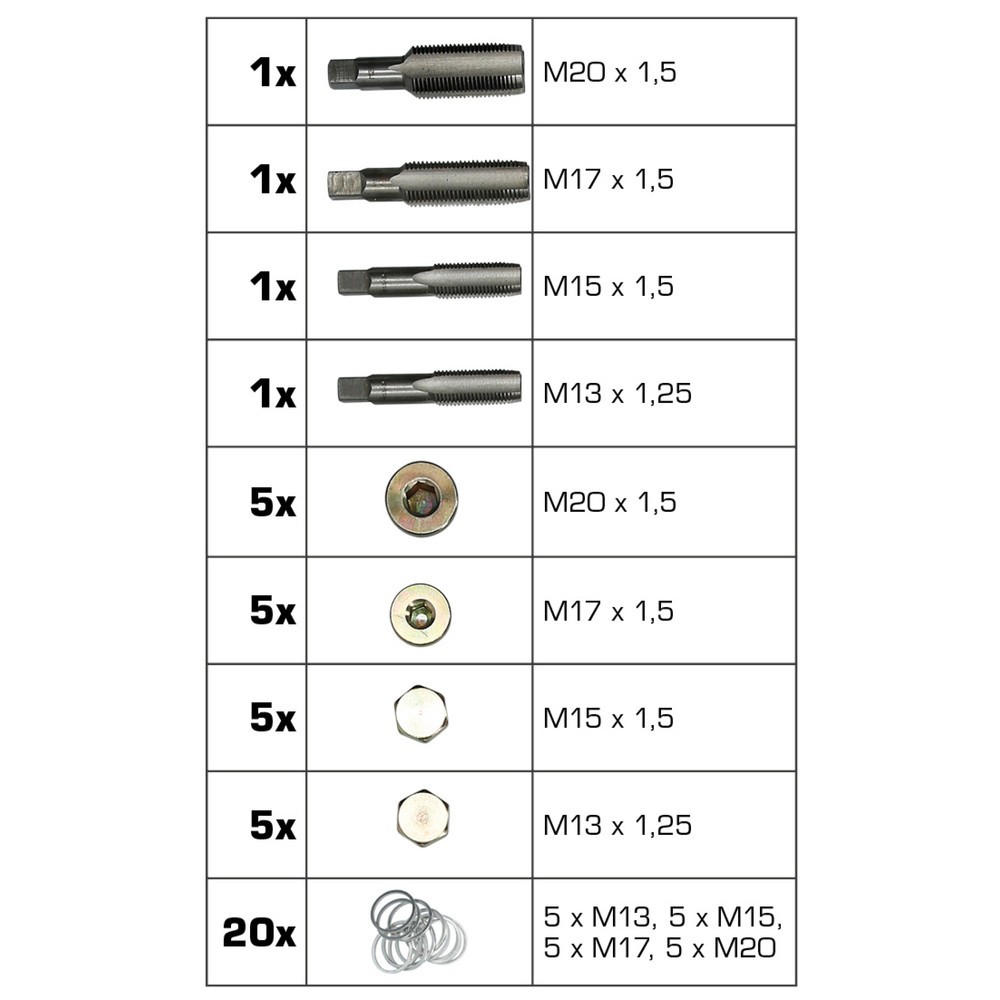 Produktabbildung Nr. 8: BRILLIANT TOOLS Reparatursatz für Öl-Ablassschrauben-Gewinde, 64-tlg