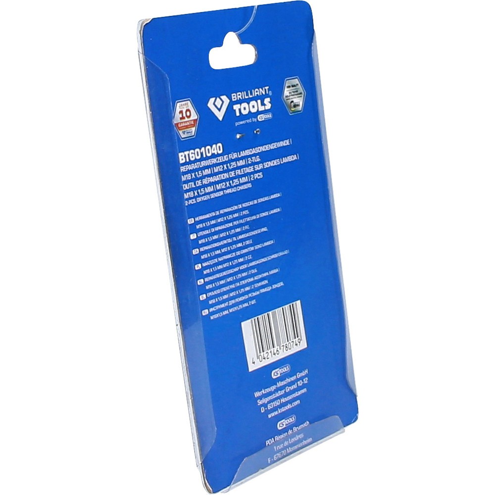 Produktabbildung Nr. 7: BRILLIANT TOOLS Reparaturwerkzeug für Lambdasonden-Gewinde, M18 x 1,5 mm, M12 x 1,25 mm, 2-tlg
