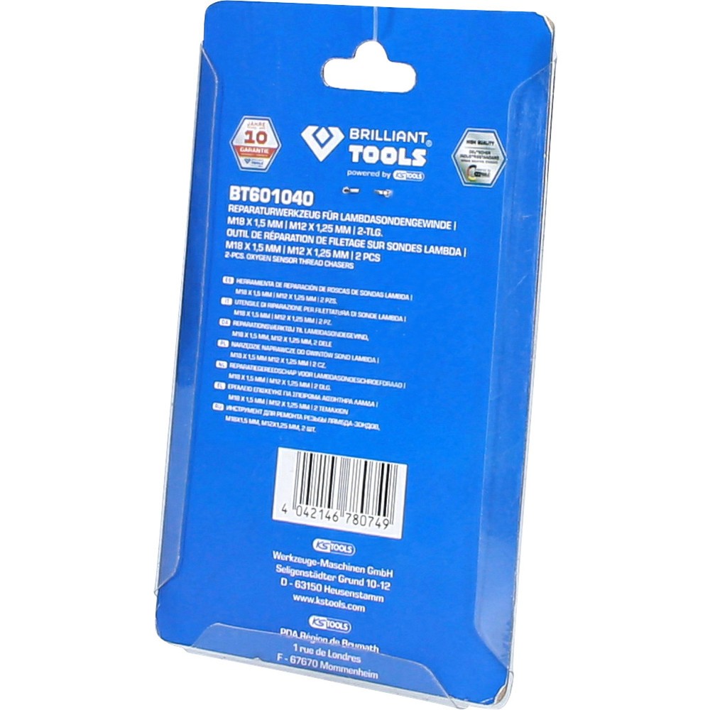 Produktabbildung Nr. 8: BRILLIANT TOOLS Reparaturwerkzeug für Lambdasonden-Gewinde, M18 x 1,5 mm, M12 x 1,25 mm, 2-tlg