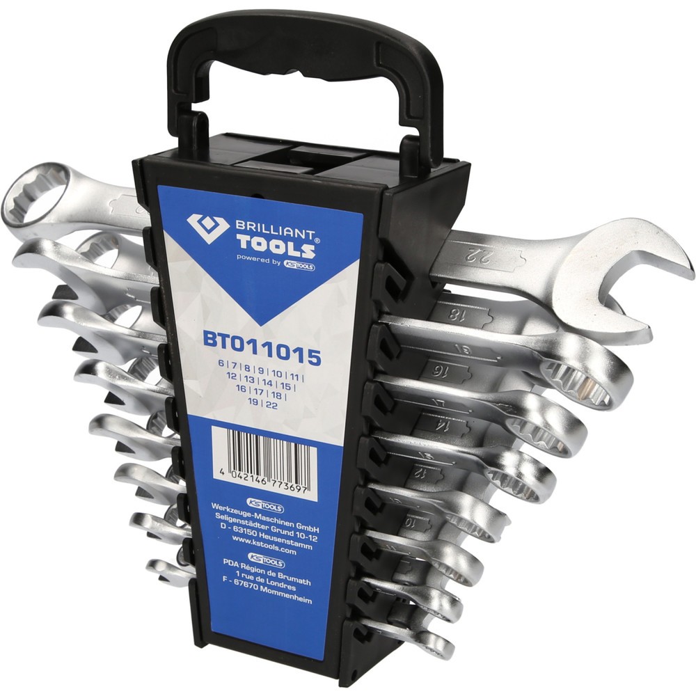 Produktabbildung: BRILLIANT TOOLS Ring-Maulschlüssel-Satz, 15-tlg