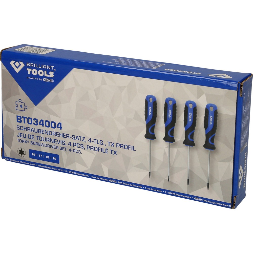 Produktabbildung Nr. 7: BRILLIANT TOOLS Schraubendreher-Satz, 4-tlg, Torx-Profil