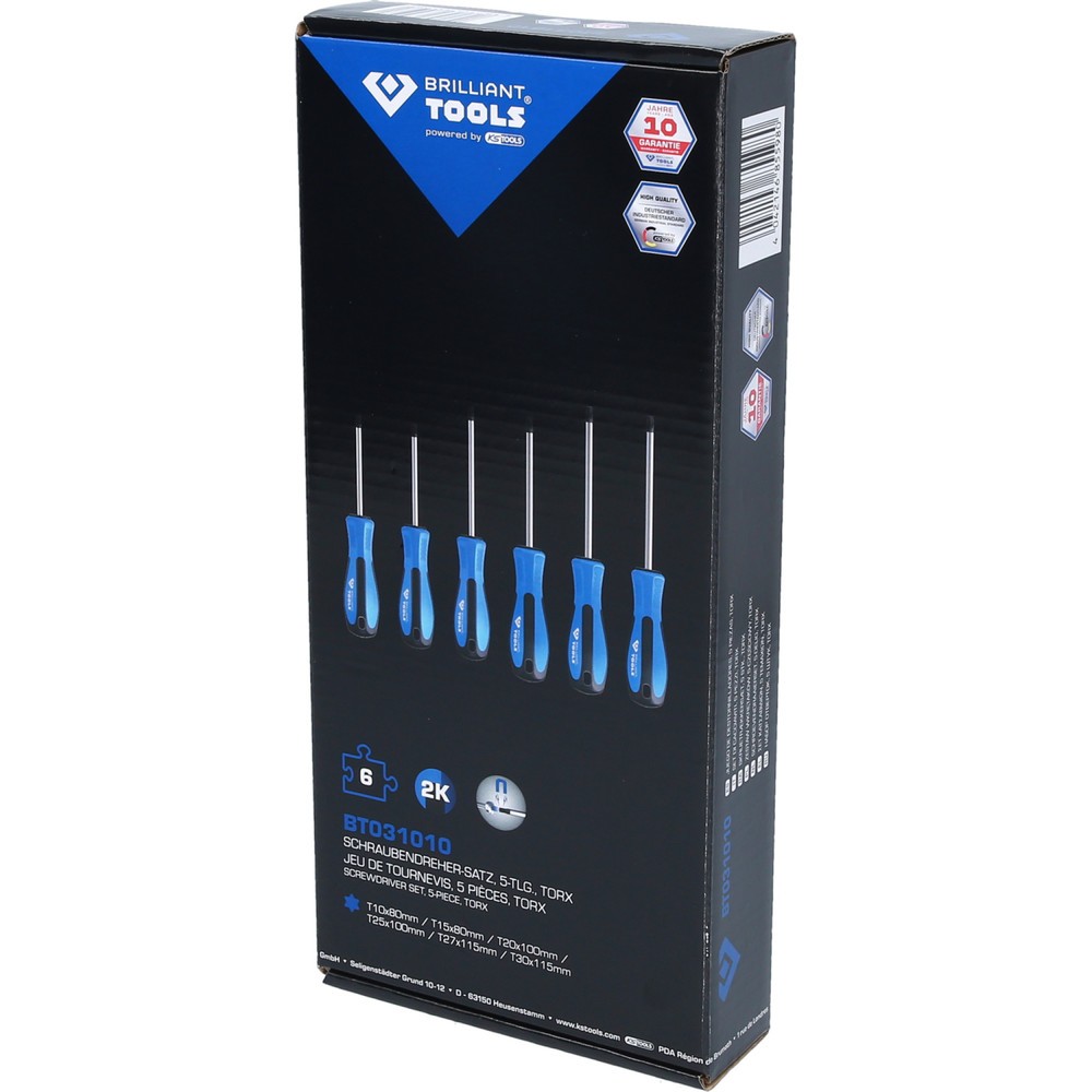 Produktabbildung Nr. 9: BRILLIANT TOOLS Schraubendreher-Satz, 6-tlg, Torx-Profil