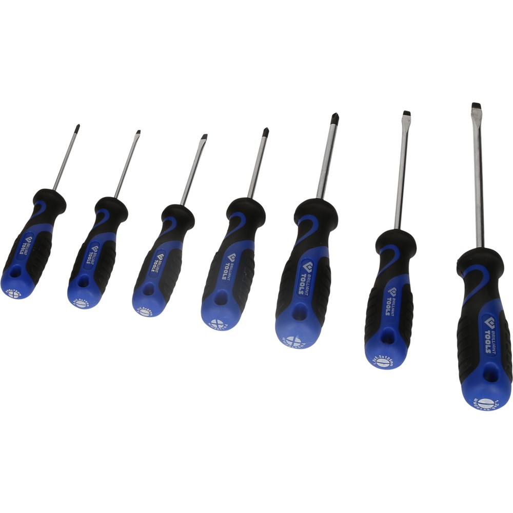 Produktabbildung: BRILLIANT TOOLS Schraubendreher-Satz, 7-tlg, Schlitz, PH