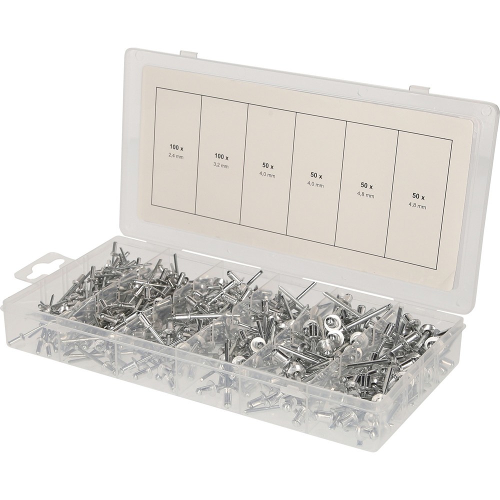 Produktabbildung Nr. 1: BRILLIANT TOOLS Sortiment Blindnieten, 400-tlg, 2, 4 - 3, 2 - 4 - 4, 8 mm