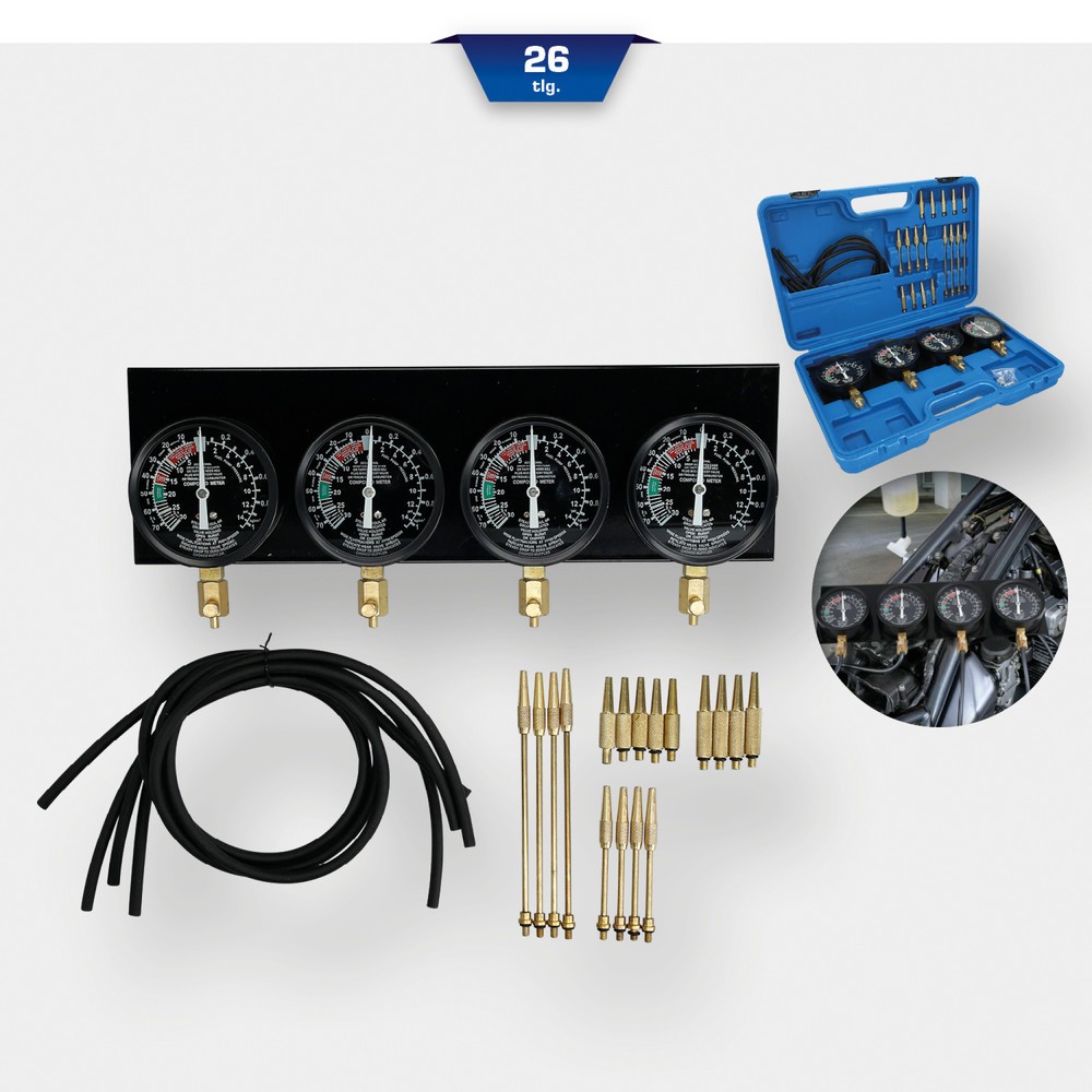 Produktabbildung Nr. 13: BRILLIANT TOOLS Synchron-Vergaser-Testgerät, mit 4 Synchronuhren, 26-tlg