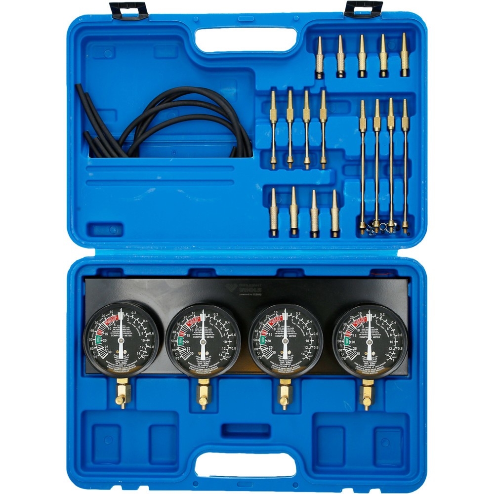 Produktabbildung Nr. 11: BRILLIANT TOOLS Synchron-Vergaser-Testgerät, mit 4 Synchronuhren, 26-tlg