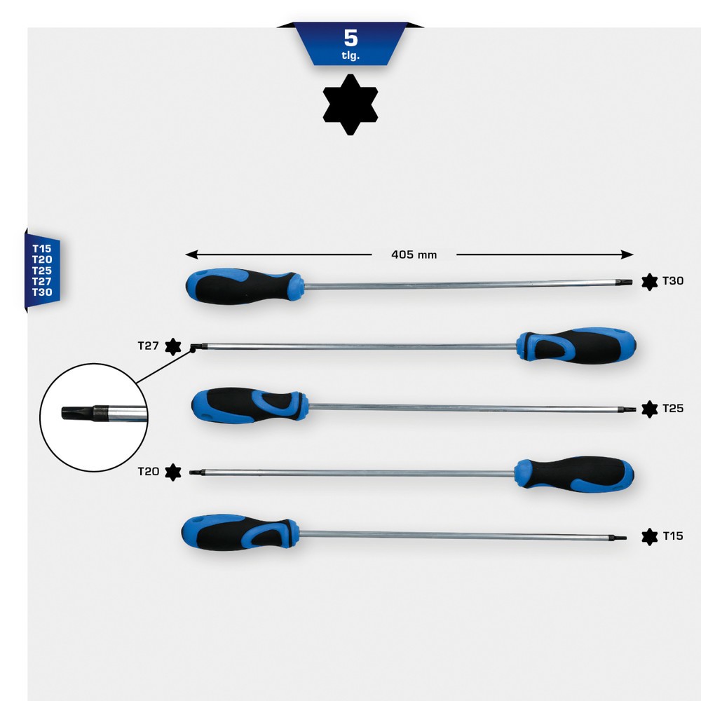Produktabbildung Nr. 12: BRILLIANT TOOLS Torx-Schraubendreher-Satz, 5-tlg