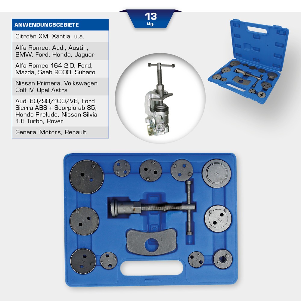 Produktabbildung Nr. 8: BRILLIANT TOOLS Universal-Bremskolben-Rückstellwerkzeug-Satz, 13-tlg