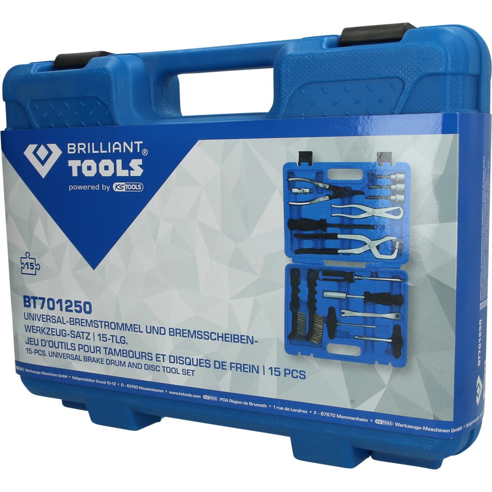 Produktabbildung Nr. 5: BRILLIANT TOOLS Universal-Bremstrommel und Bremsscheiben-Werkzeug-Satz, 15-tlg