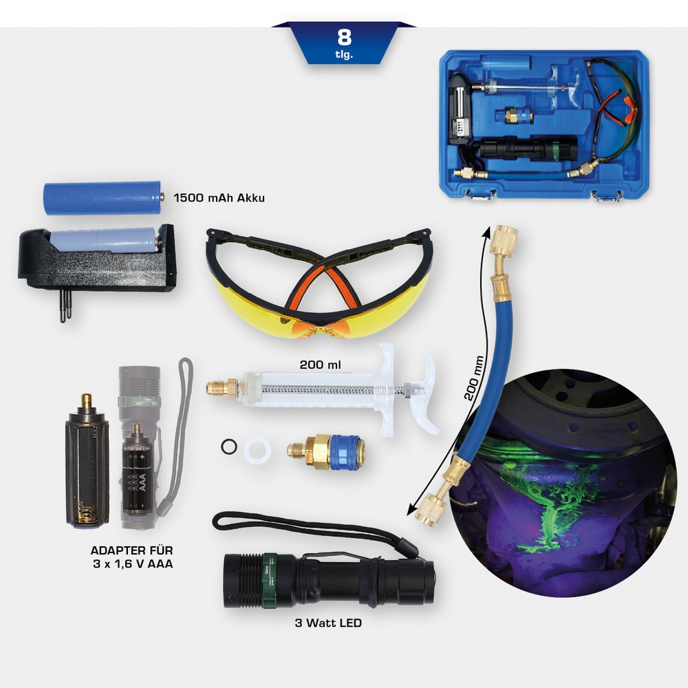 Produktabbildung Nr. 7: BRILLIANT TOOLS UV-Lecksuch-Taschenlampen-Satz, 8-tlg