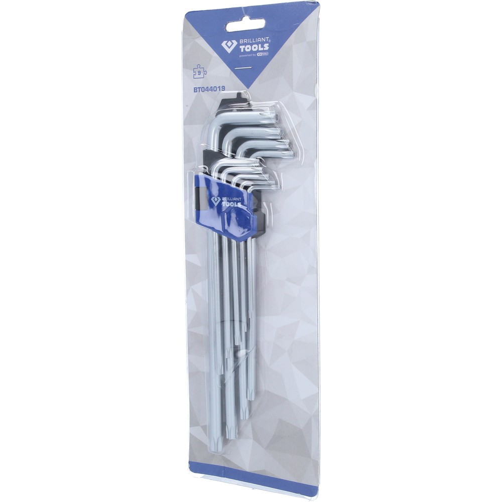 Produktabbildung Nr. 9: BRILLIANT TOOLS Winkelstiftschlüssel-Satz, 9-tlg, Torx-Profil, lang