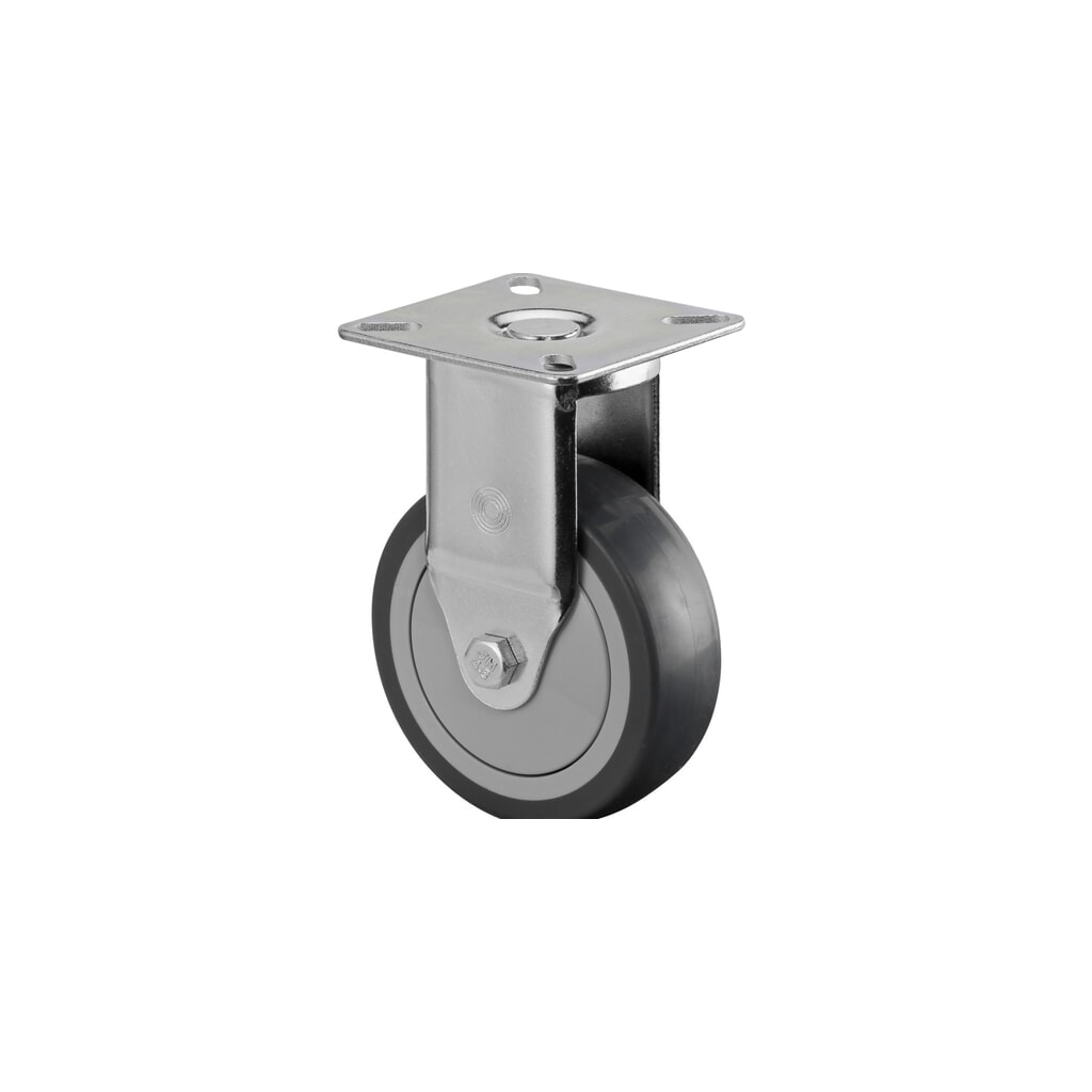 BS ROLLEN Apparaterolle TPE, Bockrolle, Kugellager, Platte, Ø x Breite 75 x 25 mm, TK 60 kg Produktabbildung: BS ROLLEN Apparaterolle TPE, Bockrolle, Kugellager, Platte, Ø x Breite 75 x 25 mm, TK 60 kg