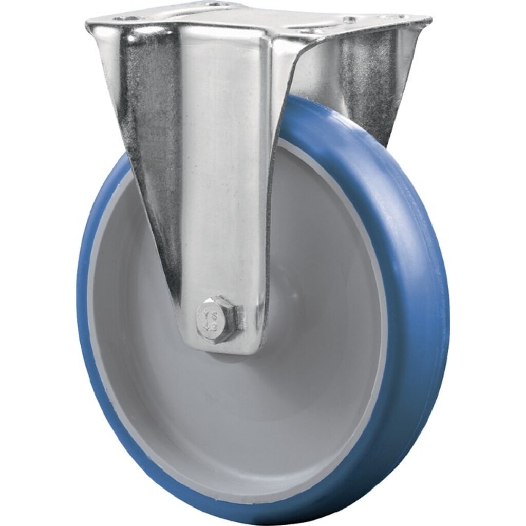BS ROLLEN Bockrolle, Polyurethan, Rad-Ø 80 mm Tragfähigkeit 125 kg, Platte L104xB80 mm Produktabbildung: BS ROLLEN Bockrolle, Polyurethan, Rad-Ø 80 mm Tragfähigkeit 125 kg, Platte L104xB80 mm