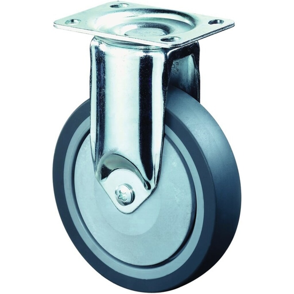 Produktabbildung: BS ROLLEN Bockrolle, Vollgummi, 125 mm 100 kg, 95 x 70 mm
