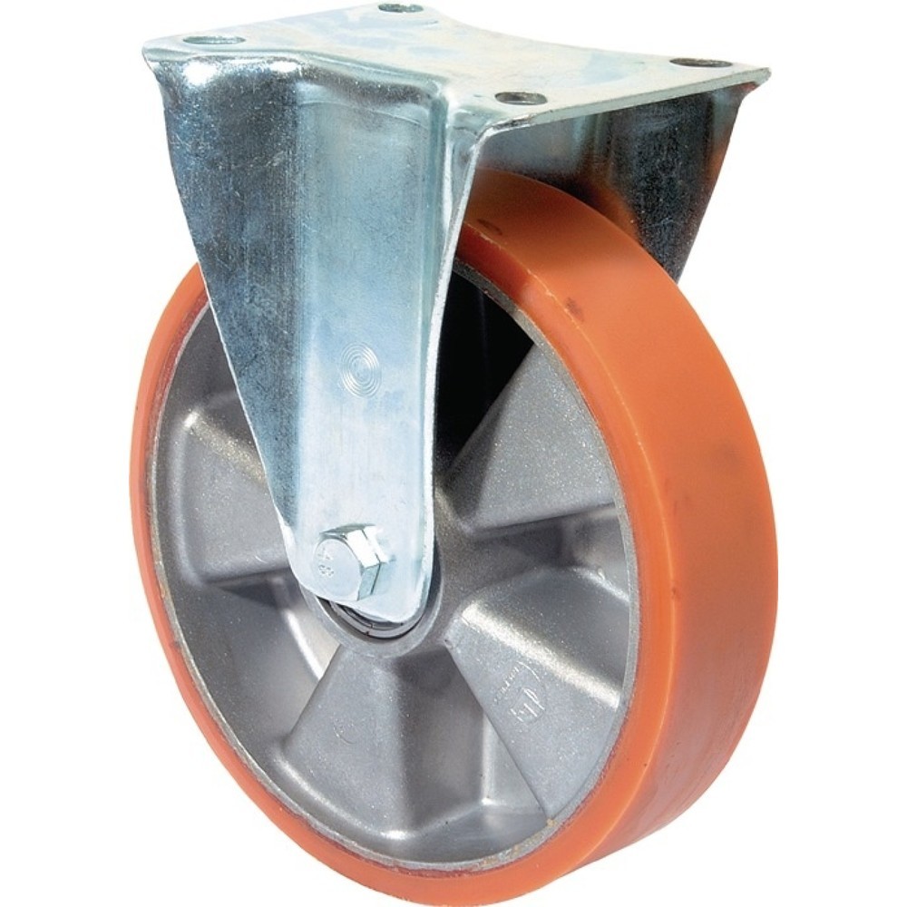 Produktabbildung: BS ROLLEN Bockrolle, Guß-Polyurethanbandage, 125 mm 300 kg, 105 x 85 mm Aluminium