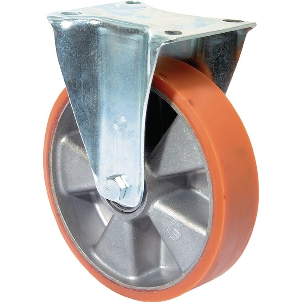 Produktabbildung: BS ROLLEN Bockrolle, Guß-Polyurethanbandage, 80 mm 120 kg, 104 x 80 mm Aluminium