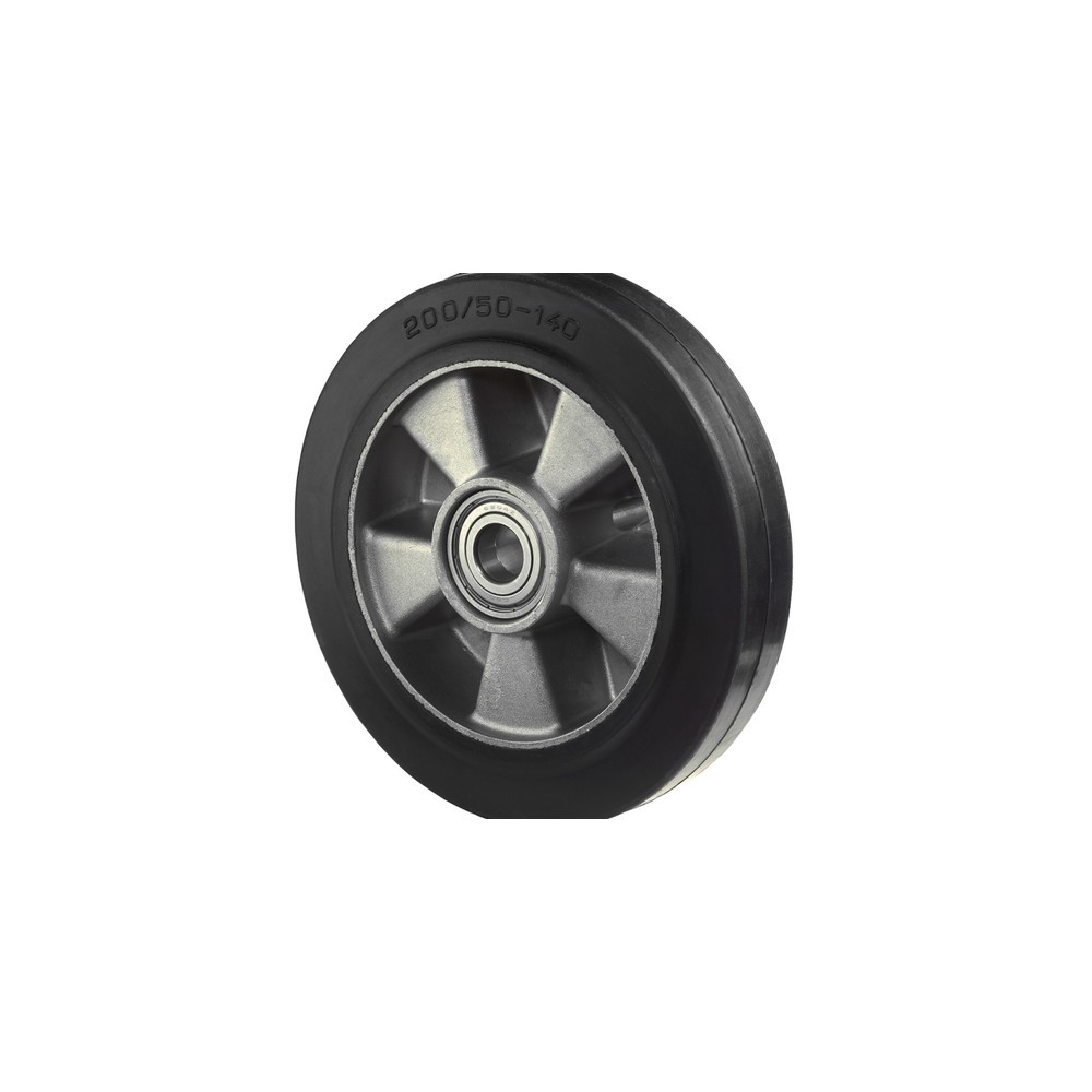 Produktabbildung: BS ROLLEN Elastikgummi-Rad, schwarz, Kugellager, Ø x Breite 125 x 40 mm, TK 200 kg