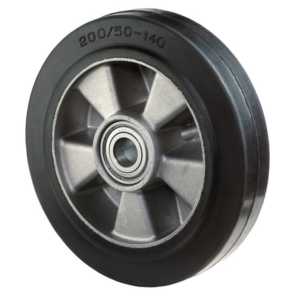 Produktabbildung: BS ROLLEN Ersatzrad, Gummi, Rad-Ø 100 mm Tragfähigkeit 150 kg, Achs-Ø 15 mm Nabenlänge 40 mm