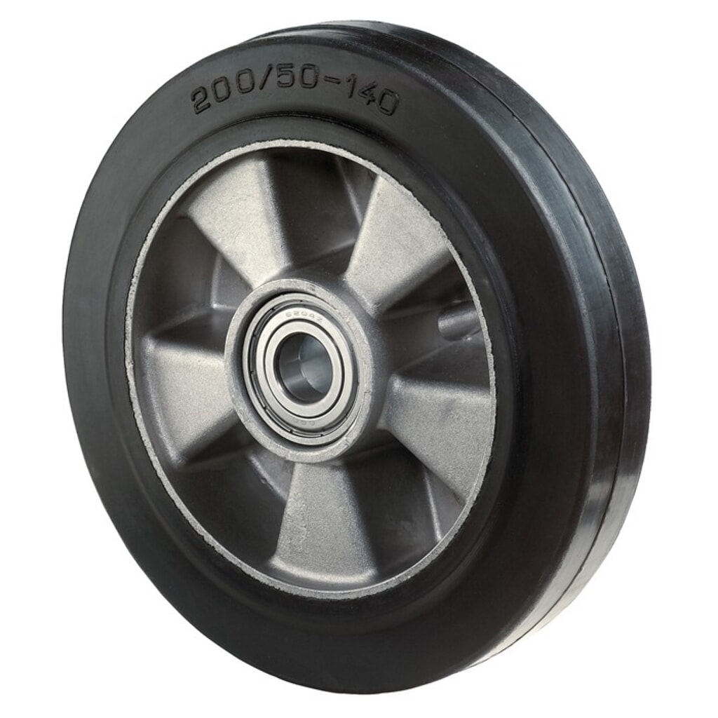 Produktabbildung: BS ROLLEN Ersatzrad, Gummi, Rad-Ø 100 mm Tragfähigkeit 150 kg, Achs-Ø 15 mm Nabenlänge 40 mm