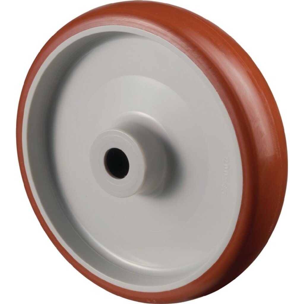 Produktabbildung: BS ROLLEN Ersatzrad, Polyurethan, Rad-Ø 80 mm Tragfähigkeit 100 kg, Achs-Ø 12 mm Nabenlänge 40 mm