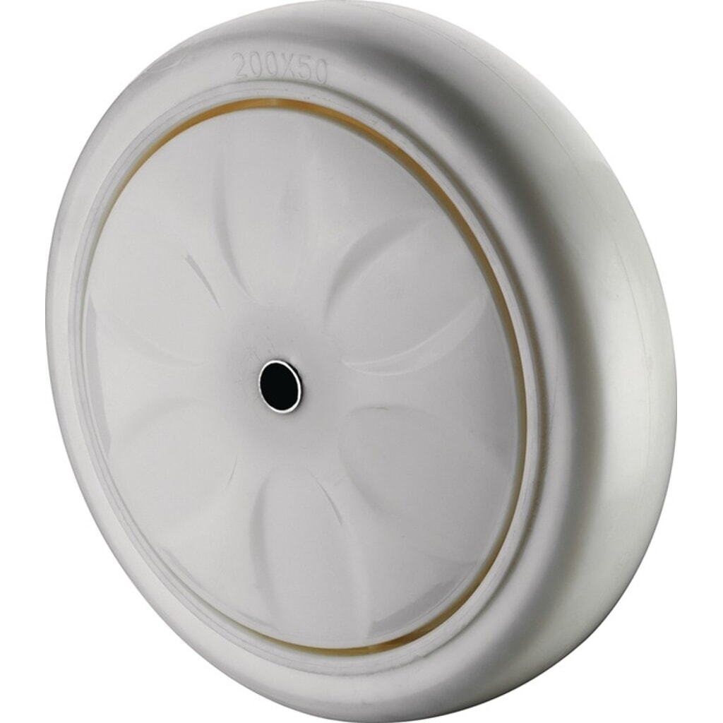 Produktabbildung: BS ROLLEN Ersatzrad, Kunststoff weiß, Rad-Ø 100 mm Tragfähigkeit 300 kg, Achs-Ø 12,5 mm Nabenlänge 59 mm