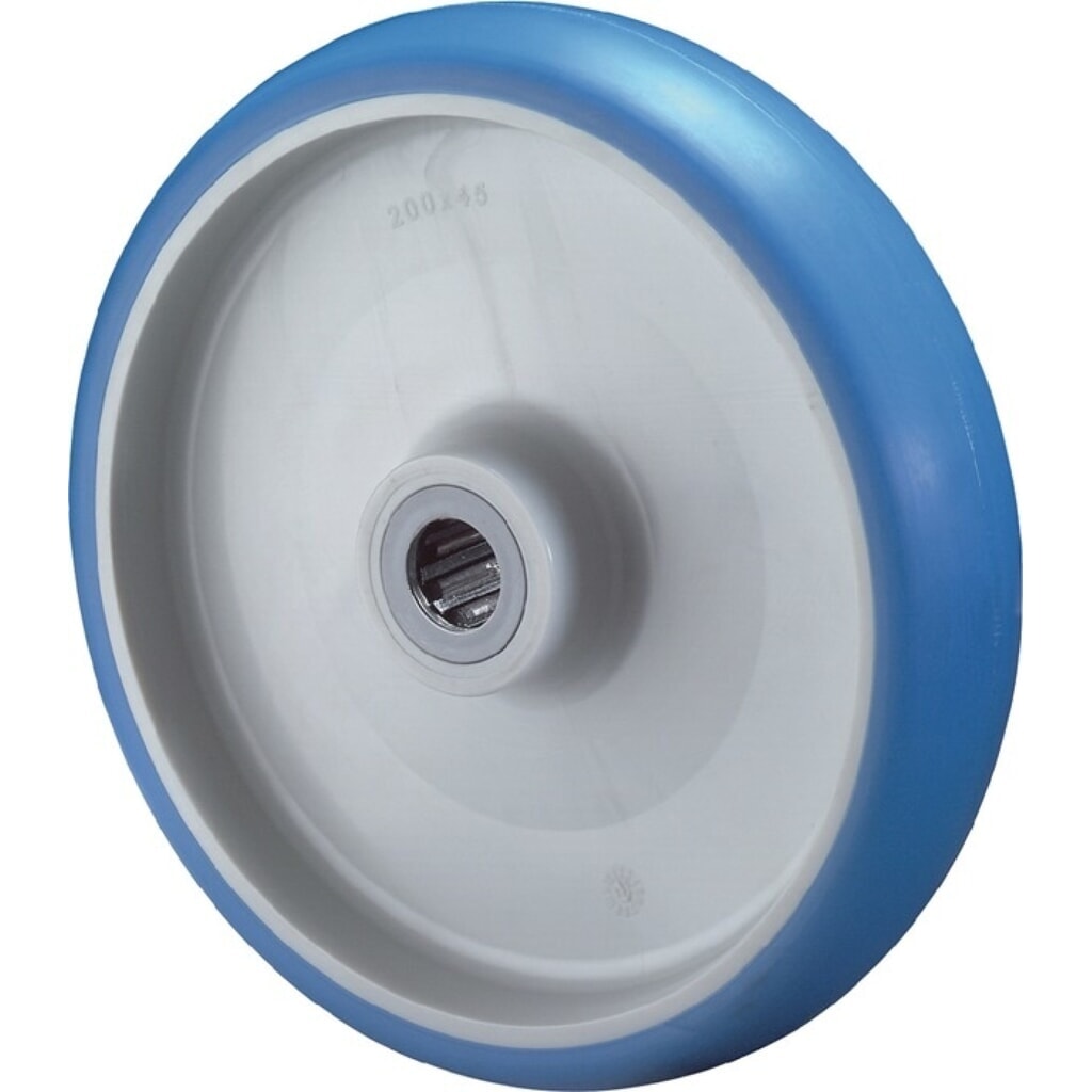BS ROLLEN Ersatzrad, Polyurethan, Rad-Ø 125 mm Tragfähigkeit 150 kg, Achs-Ø 15 mm Nabenlänge 44 mm Produktabbildung: BS ROLLEN Ersatzrad, Polyurethan, Rad-Ø 125 mm Tragfähigkeit 150 kg, Achs-Ø 15 mm Nabenlänge 44 mm