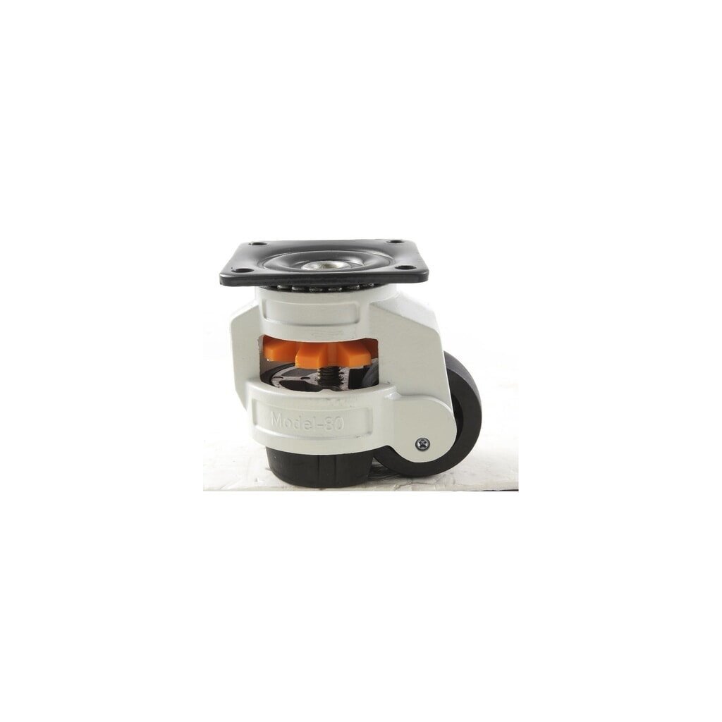BS ROLLEN Heberolle Kunststoff, Lenkrolle mit Feststeller, Gleitlager, Platte, Nivellierfuß, Ø x Breite 40 x 19,2 mm, TK 50 kg Produktabbildung: BS ROLLEN Heberolle Kunststoff, Lenkrolle mit Feststeller, Gleitlager, Platte, Nivellierfuß, Ø x Breite 40 x 19,2 mm, TK 50 kg