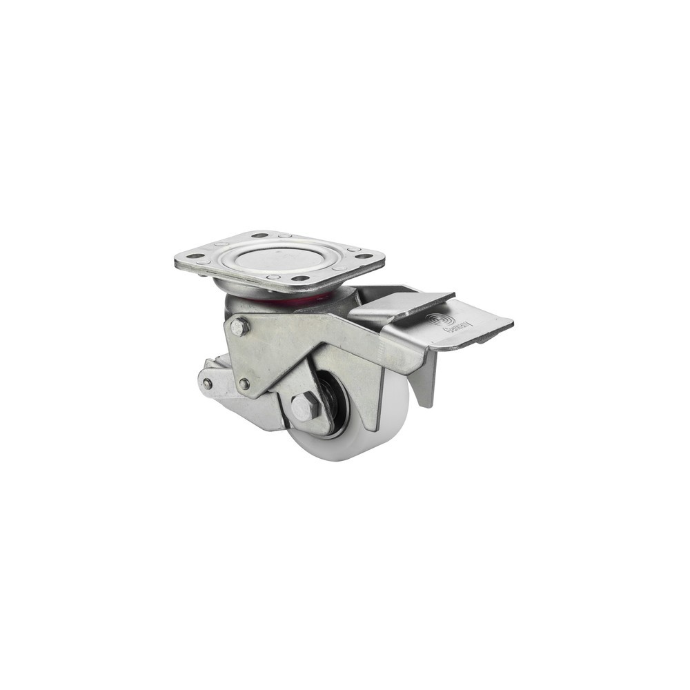 Produktabbildung: BS ROLLEN Heberolle Kunststoff, Lenkrolle mit Feststeller, Kugellager, Platte, Ø x Breite 75 x 40 mm, TK 350 kg