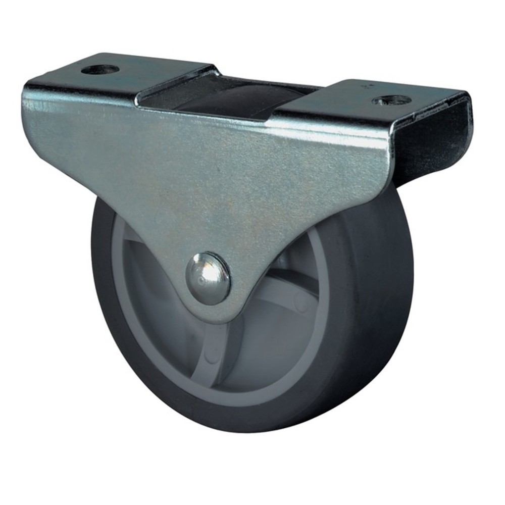 Produktabbildung: BS ROLLEN Kastenrolle, Material Rolle Gummi, Rad-Ø 25 mm Tragfähigkeit 30 kg, mit Anschraubplatte