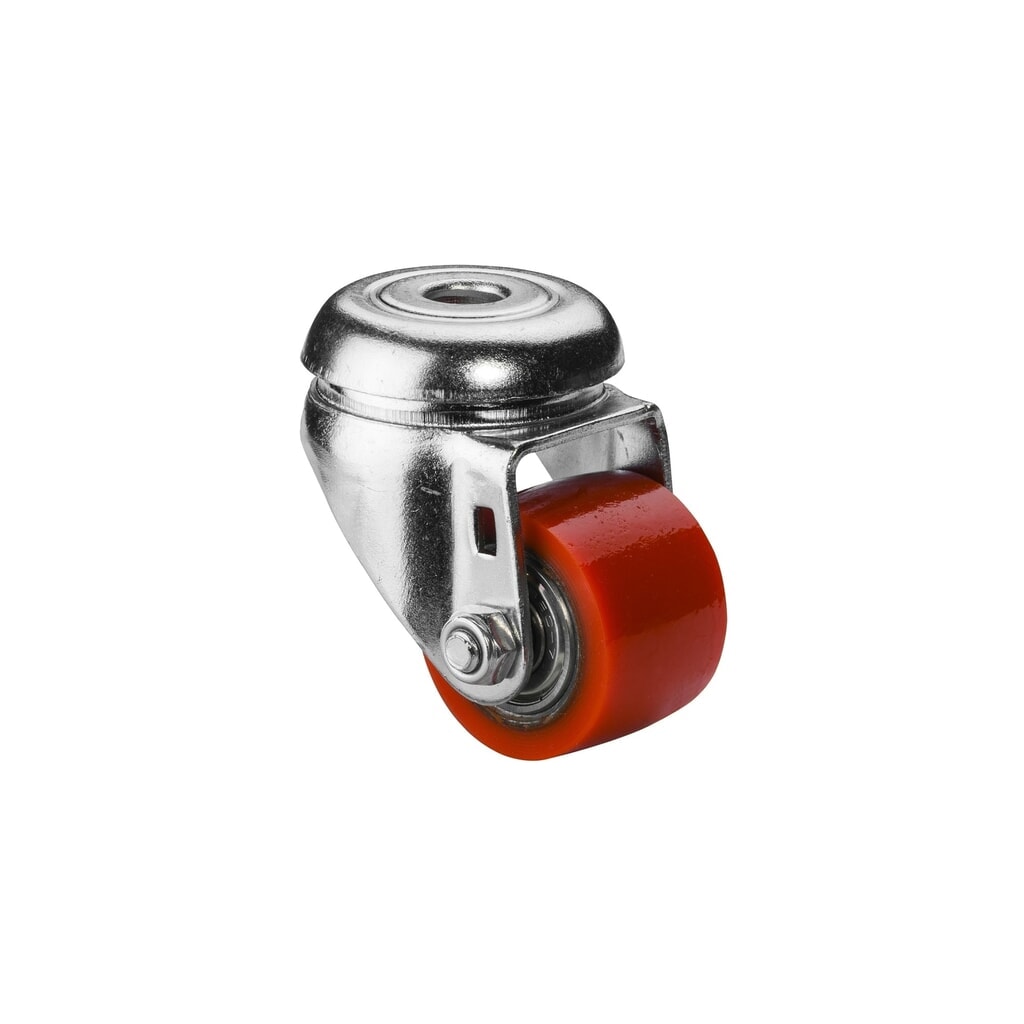BS ROLLEN Kompaktrolle Polyurethan, Lenkrolle, Kugellager, Rückenloch, Ø x Breite 35 x 25 mm, TK 100 kg Produktabbildung: BS ROLLEN Kompaktrolle Polyurethan, Lenkrolle, Kugellager, Rückenloch, Ø x Breite 35 x 25 mm, TK 100 kg