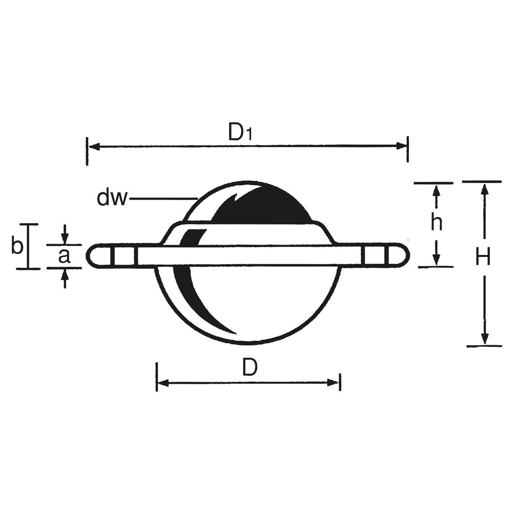 Produktabbildung Nr. 2: BS ROLLEN Kugelrolle mit Befestigungsbohrung, Stahl, Ø 19 mm, TK 25 kg