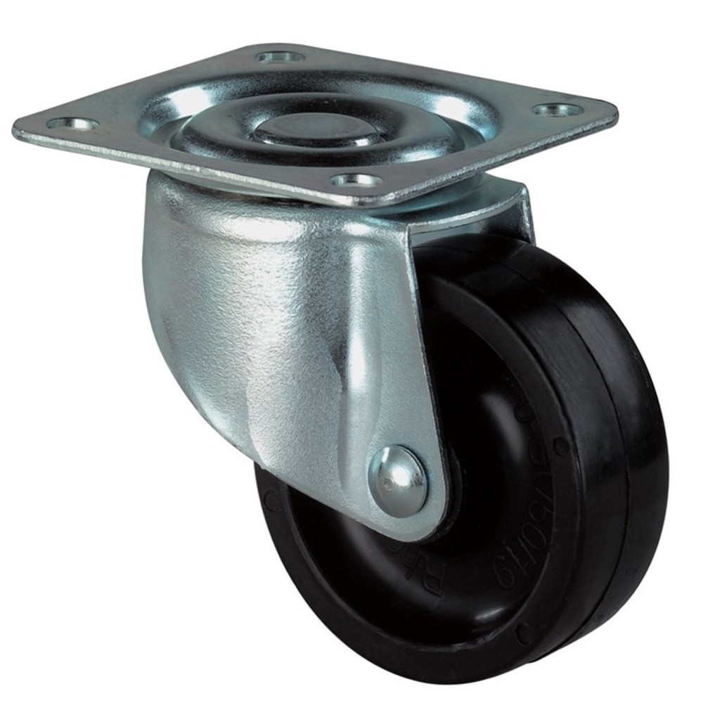 Produktabbildung: BS ROLLEN Lenkrolle, mit Anschraubplatte, Rad-Ø 40 mm Tragfähigkeit 30 kg, Kunststoff schwarz