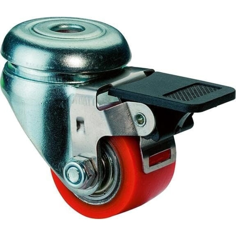 Produktabbildung: BS ROLLEN Lenkrolle mit Feststeller, kompakt, Rad-Ø 35 mm Tragfähigkeit 100 kg, Polyurethan