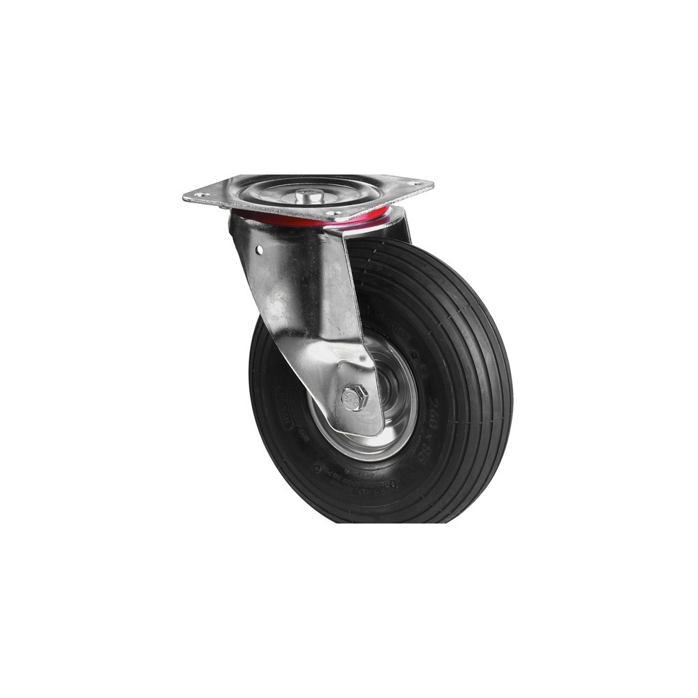 Produktabbildung: BS ROLLEN Luftrad, Lenkrolle, Rillenprofil, Rollenlager, Ø x Breite 200 x 50 mm, TK 75 kg
