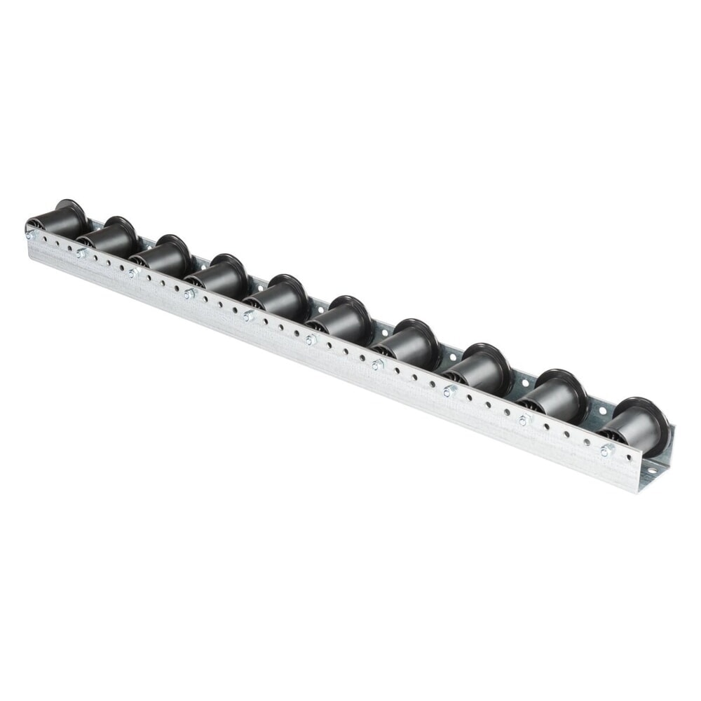 BS ROLLEN Paletten-Rollenschiene, Kunststoffrolle mit Spurkranz, Tragkraft 65 kg, Teilung 130 mm Produktabbildung: BS ROLLEN Paletten-Rollenschiene, Kunststoffrolle mit Spurkranz, Tragkraft 65 kg, Teilung 130 mm