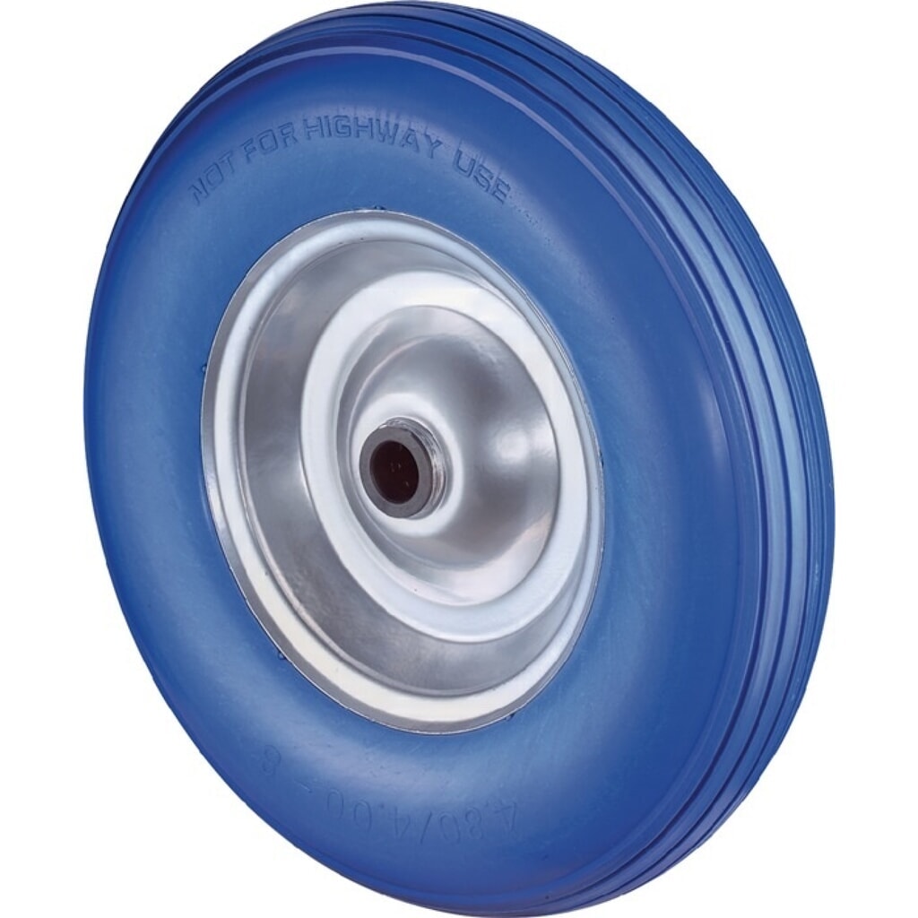 Produktabbildung: BS ROLLEN Polyurethanrad, pannensicher Stahlfelge, Rad-Ø 400 mm Tragfähigkeit 200 kg, Rillen