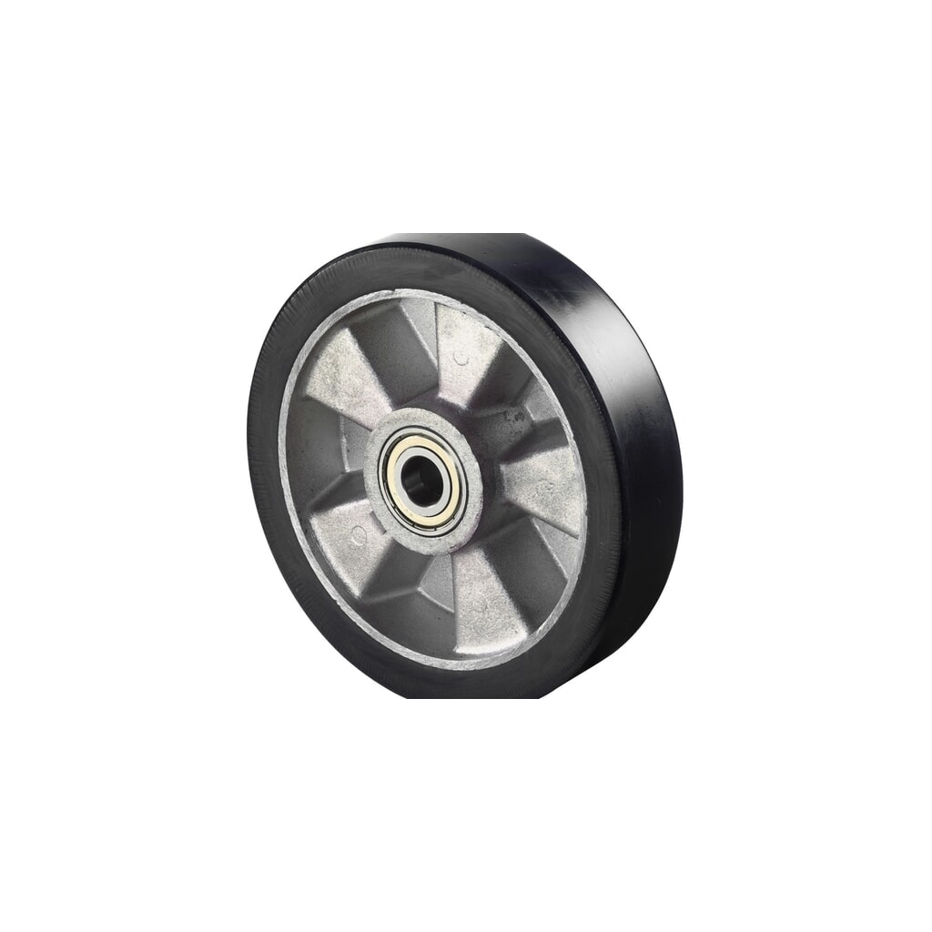 BS ROLLEN Rad Guss-Polyurethan, Kugellager, Ø x Breite 125 x 40 mm, TK 225 kg Produktabbildung: BS ROLLEN Rad Guss-Polyurethan, Kugellager, Ø x Breite 125 x 40 mm, TK 225 kg
