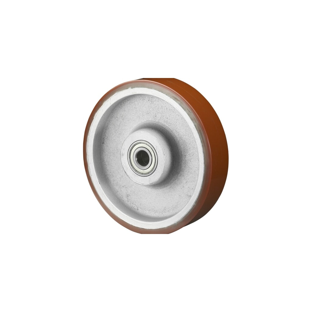 BS ROLLEN Rad Prothane® Guss-Polyurethan, Kugellager, Ø x Breite 100 x 50 mm, TK 400 kg Produktabbildung: BS ROLLEN Rad Prothane® Guss-Polyurethan, Kugellager, Ø x Breite 100 x 50 mm, TK 400 kg