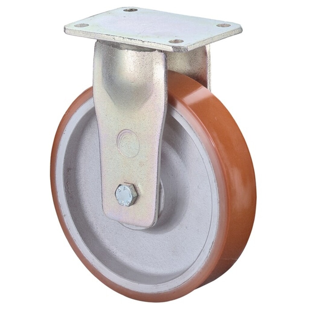 BS ROLLEN Schwerlast-Bockrolle, Guß-Polyurethan, Rad-Ø 200 mm Tragfähigkeit 1000 kg, Platte L138xB110 mm Produktabbildung: BS ROLLEN Schwerlast-Bockrolle, Guß-Polyurethan, Rad-Ø 200 mm Tragfähigkeit 1000 kg, Platte L138xB110 mm