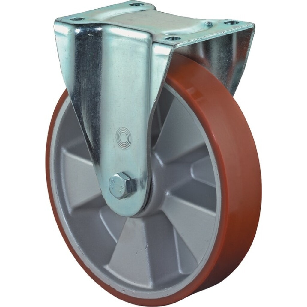 BS ROLLEN Schwerlast-Bockrolle, Gusspolyurethan, Rad-Ø 125 mm Tragfähigkeit 450 kg, 135 mm 110 mm Produktabbildung: BS ROLLEN Schwerlast-Bockrolle, Gusspolyurethan, Rad-Ø 125 mm Tragfähigkeit 450 kg, 135 mm 110 mm