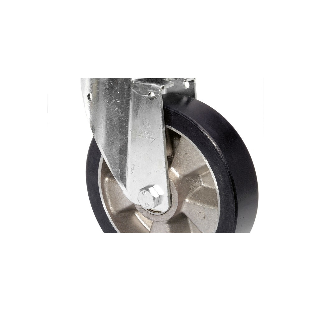 Produktabbildung: BS ROLLEN Schwerlastrolle Guss-Polyurethan, Lenkrolle, Kugellager, Platte, Ø x Breite 125 x 40 mm, TK 225 kg