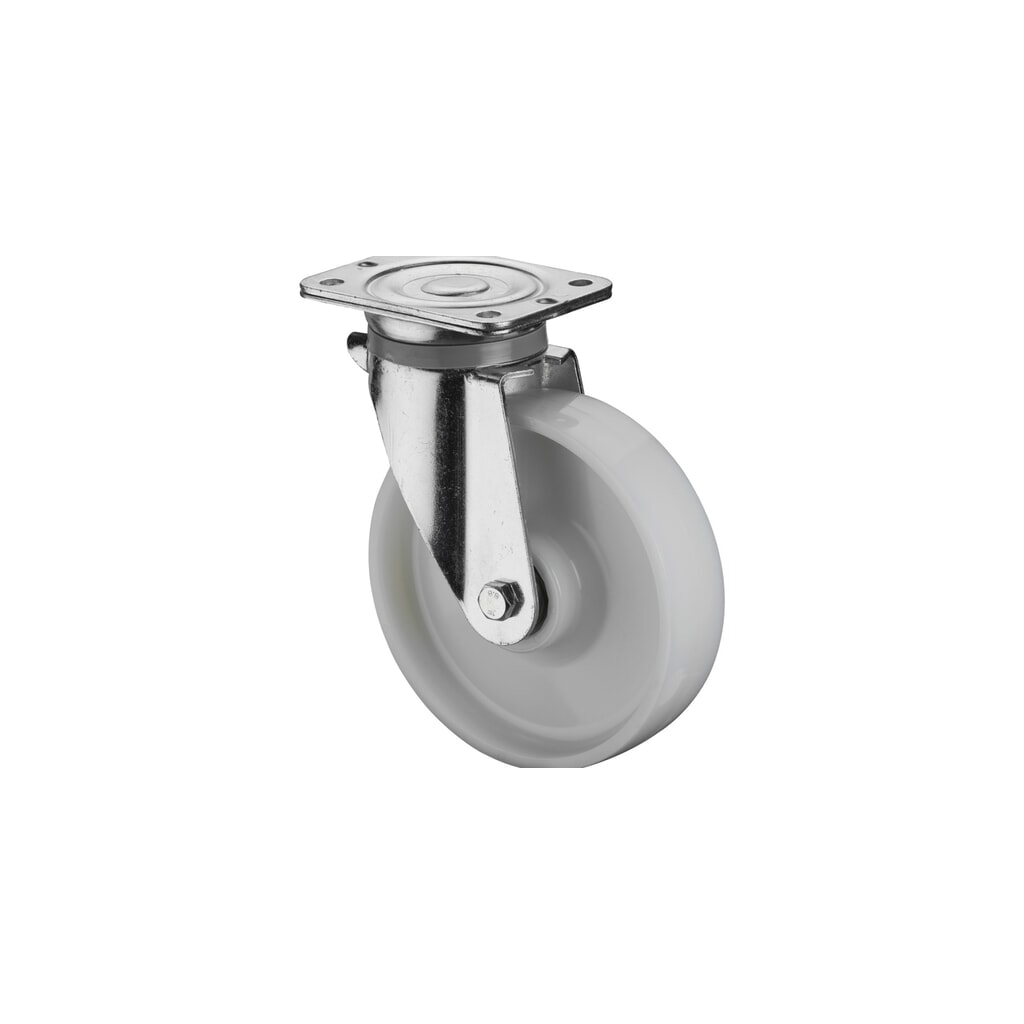 BS ROLLEN Schwerlastrolle Kunststoff, Lenkrolle, Kugellager, Platte, Ø x Breite 100 x 35 mm, TK 500 kg Produktabbildung: BS ROLLEN Schwerlastrolle Kunststoff, Lenkrolle, Kugellager, Platte, Ø x Breite 100 x 35 mm, TK 500 kg