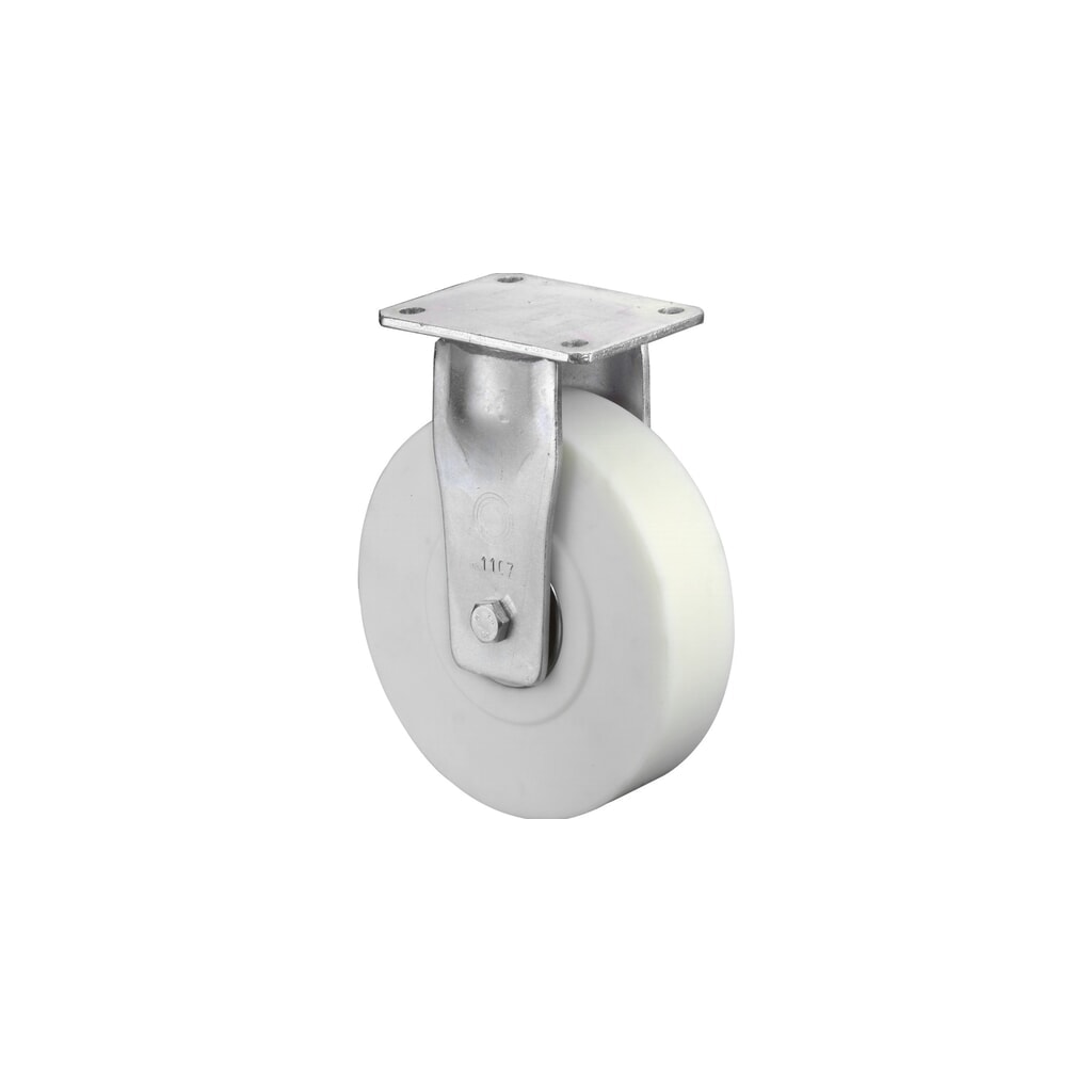 BS ROLLEN Schwerlastrolle Polyamid, Bockrolle, Kugellager, Platte, Ø x Breite 100 x 55 mm, TK 900 kg Produktabbildung: BS ROLLEN Schwerlastrolle Polyamid, Bockrolle, Kugellager, Platte, Ø x Breite 100 x 55 mm, TK 900 kg