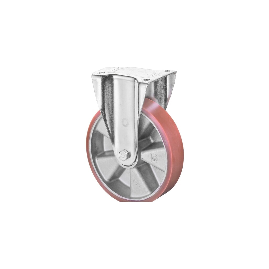 Produktabbildung: BS ROLLEN Schwerlastrolle Prothane® Guss-Polyurethan, Bockrolle, Kugellager, Platte, Ø x Breite 100 x 40 mm, TK 280 kg