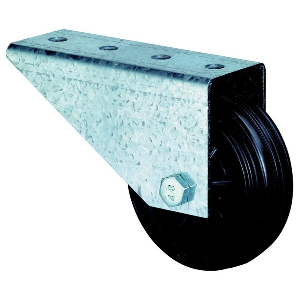 Produktabbildung: BS ROLLEN Torbockrolle, mit Anschraubplatte, Rad-Ø 80 mm Tragfähigkeit 50 kg, Gummi