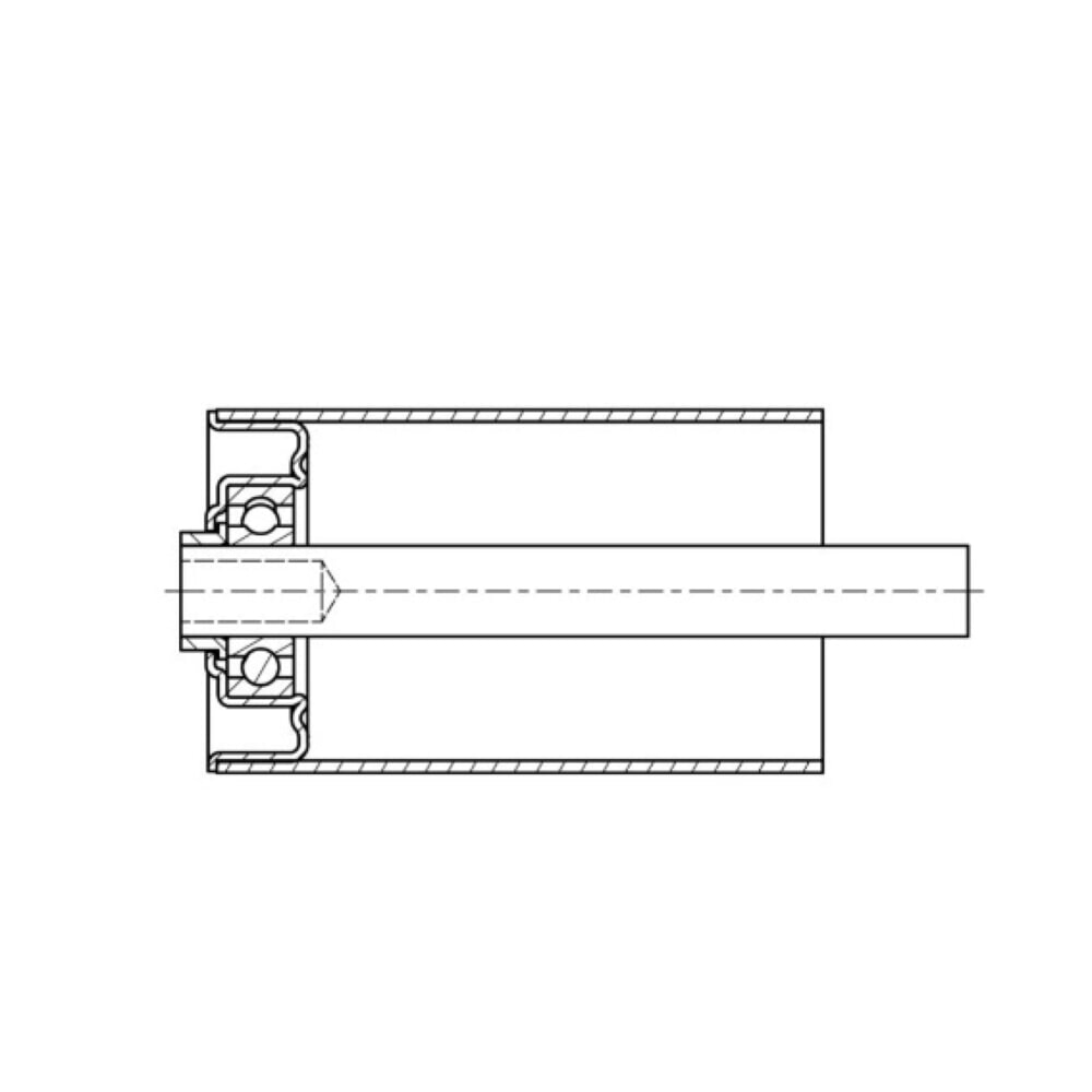 Produktabbildung Nr. 3: BS ROLLEN Tragrolle für Rollenbahnen, Stahl, verzinkt, Federachse, Ø 50 mm, Länge 200 mm, TK 150 kg